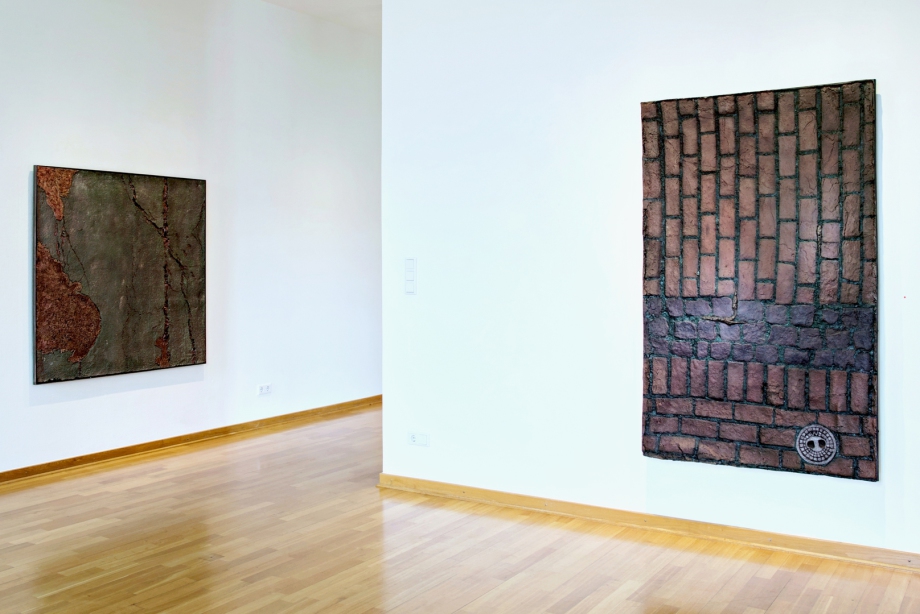 "Karl-Geusen-Straße (II)", 141,5 x 141 x 5 cm, Acryl und Lack auf Papierguss, 2025, Lemgo